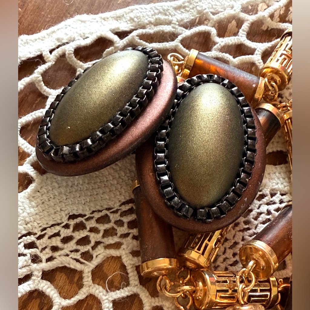 Artist Wendy Gell Earrings, Vintage Assembly Punk Pieces